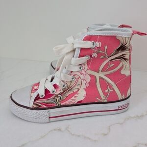 Kenzo Kids Floral Pink High-Top Sneakers